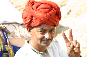 Autista degli elefanti a Jaipur, India